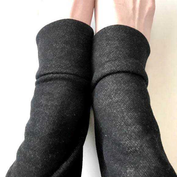 Black Fleece Leg Warmers Winter Knee Socks Warm Leggings Soft Pants Made in USA - Picture 5 of 8
